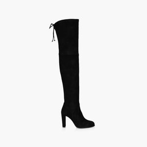 HIGHLAND Black Suede over the knee boots